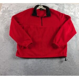 VTG J Crew Oarsman Sweatshirt Mens XL Red Fleece 1/4 Zip Pullover Made USA 90s